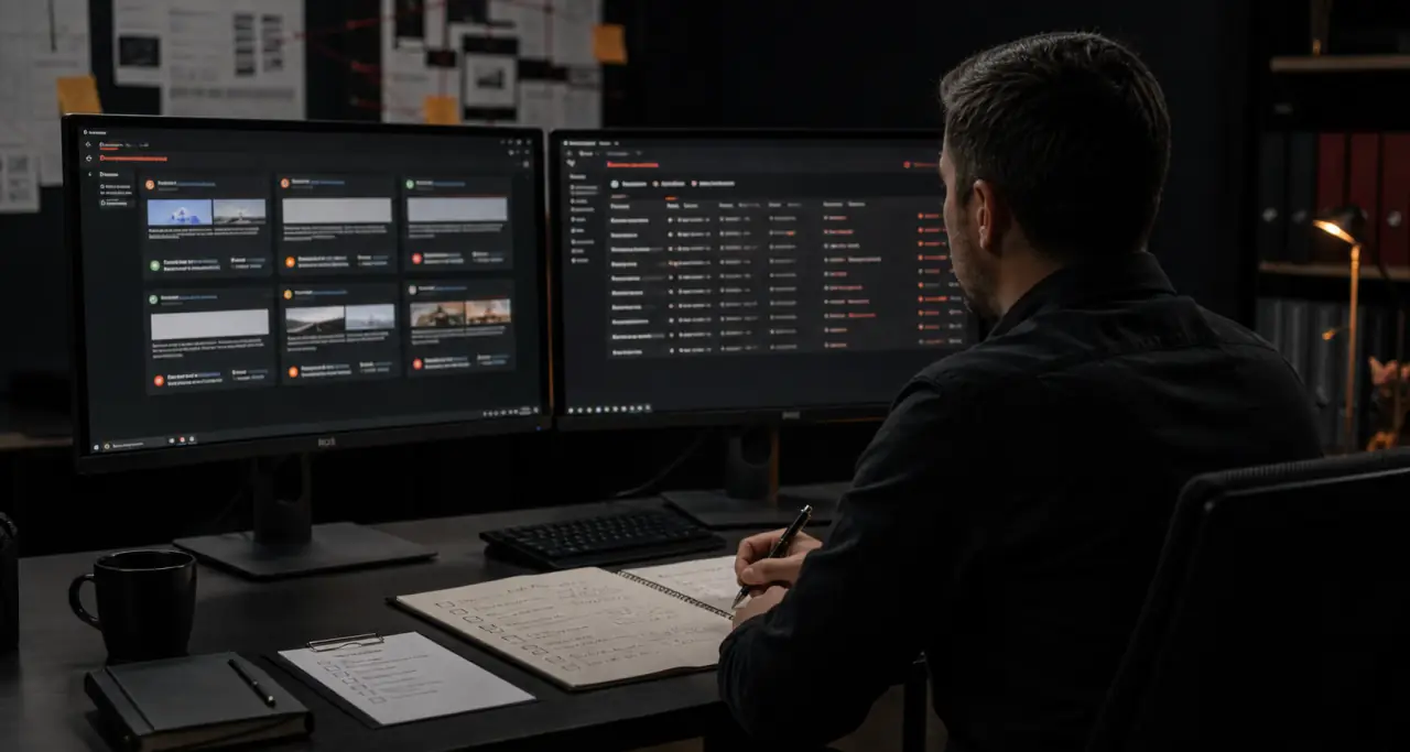 Brand protection analyst comparing official and potentially misleading branded search results